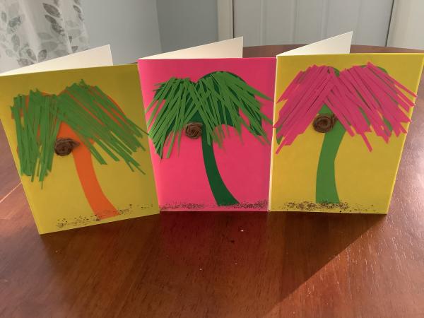 Fluorescent Palm Greeting Cards