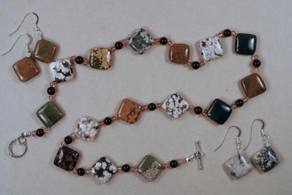 Square Cut Ocean Jasper Necklace