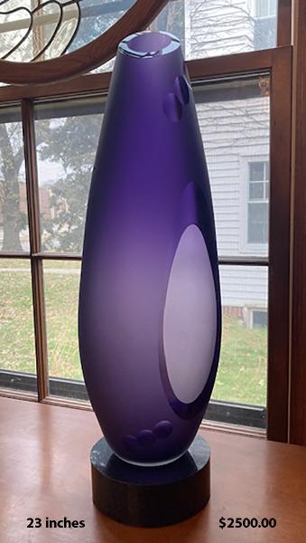 Tall Amethyst Cut Vase