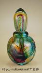 Perfume Bottle, Multicolor Swirl. round