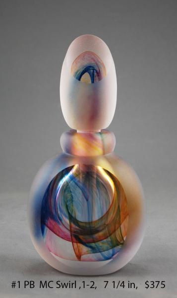 Perfume Bottle, Multicolor Swirl 1-2, #1, 7 inches