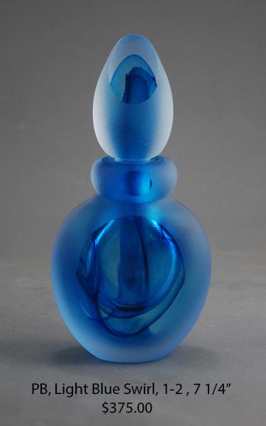 Perfume Bottle, Blue Swirl 1-2