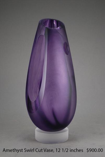 Amethyst Blue Cut Vase
