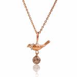 14kt Rose Gold Bird necklace with Diamonds