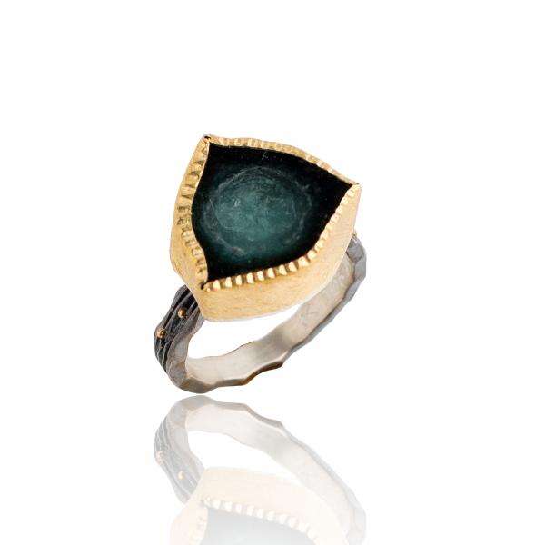 Blue Green Tourmaline Ring