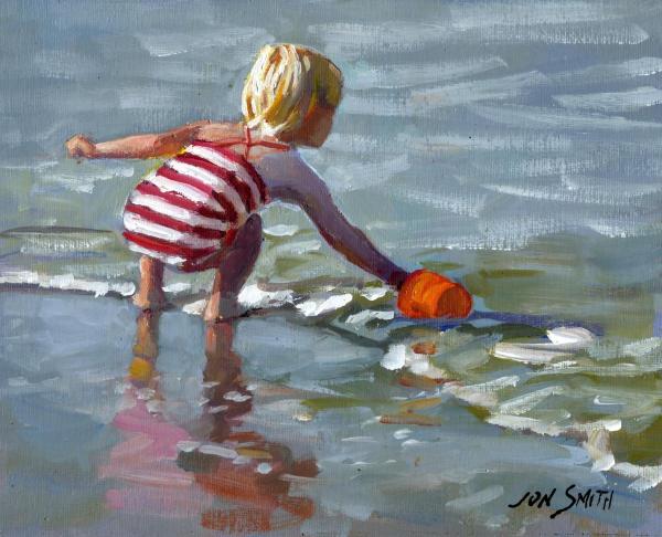 Testing the Water - 8x10 Original Oil picture