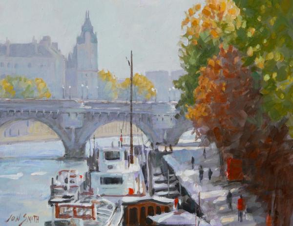 Point Neuf, Paris - 11x14 Original Oil picture