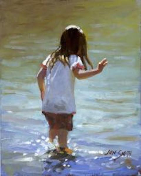 Wading - 8x10 Original Oil picture