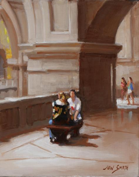 Balcony at the Met - 11x14 Original Oil picture