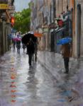 Rainy Street in Aix - 11x14 Original Oil