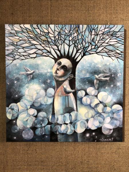 Thinking Tree (Bliss (gallery wrapped stretched canvas print)Hand build stretched giclee canvas, size 30.5"x10.25"x1.5. signed and numbered, limited e picture