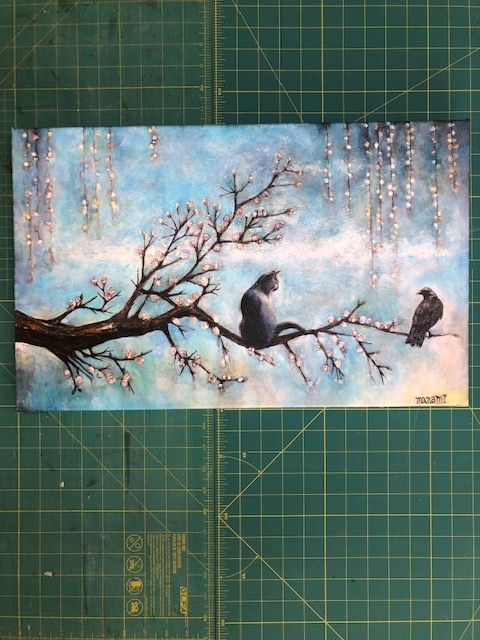 cat and crow ( gallery wrap giclee print limited edition) picture