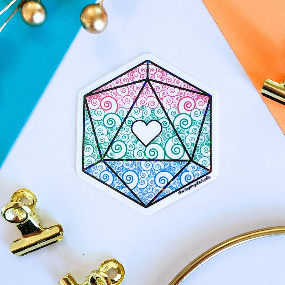 Polysexual Sticker, D20 Sticker, LGBTQIA+ Sticker, DND, Pride Sticker picture