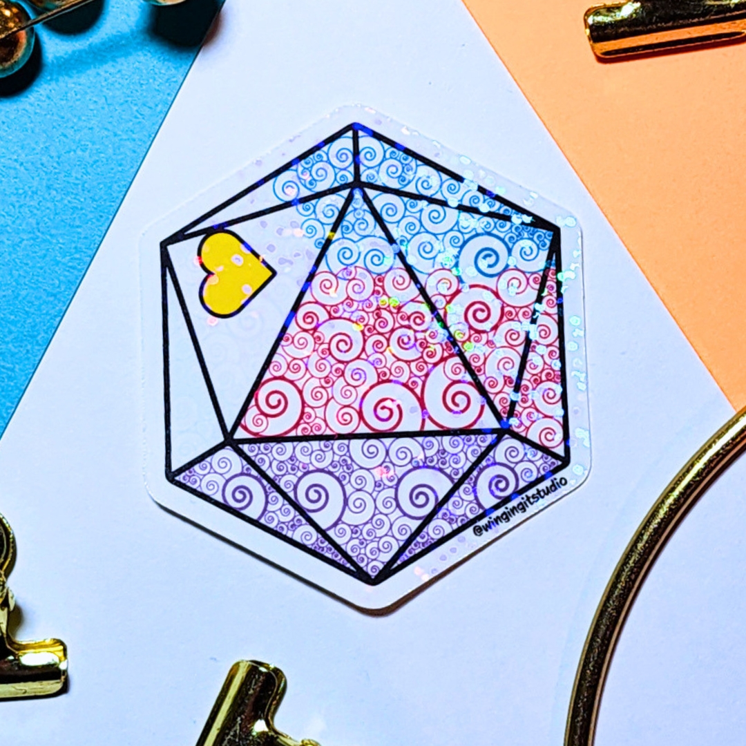 Polyamory Sticker, D20 Sticker, LGBTQIA+ Sticker, DND, Pride Sticker picture