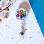 Dice Set - Retractable Badge Clip