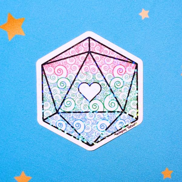Polysexual Sticker, D20 Sticker, LGBTQIA+ Sticker, DND, Pride Sticker