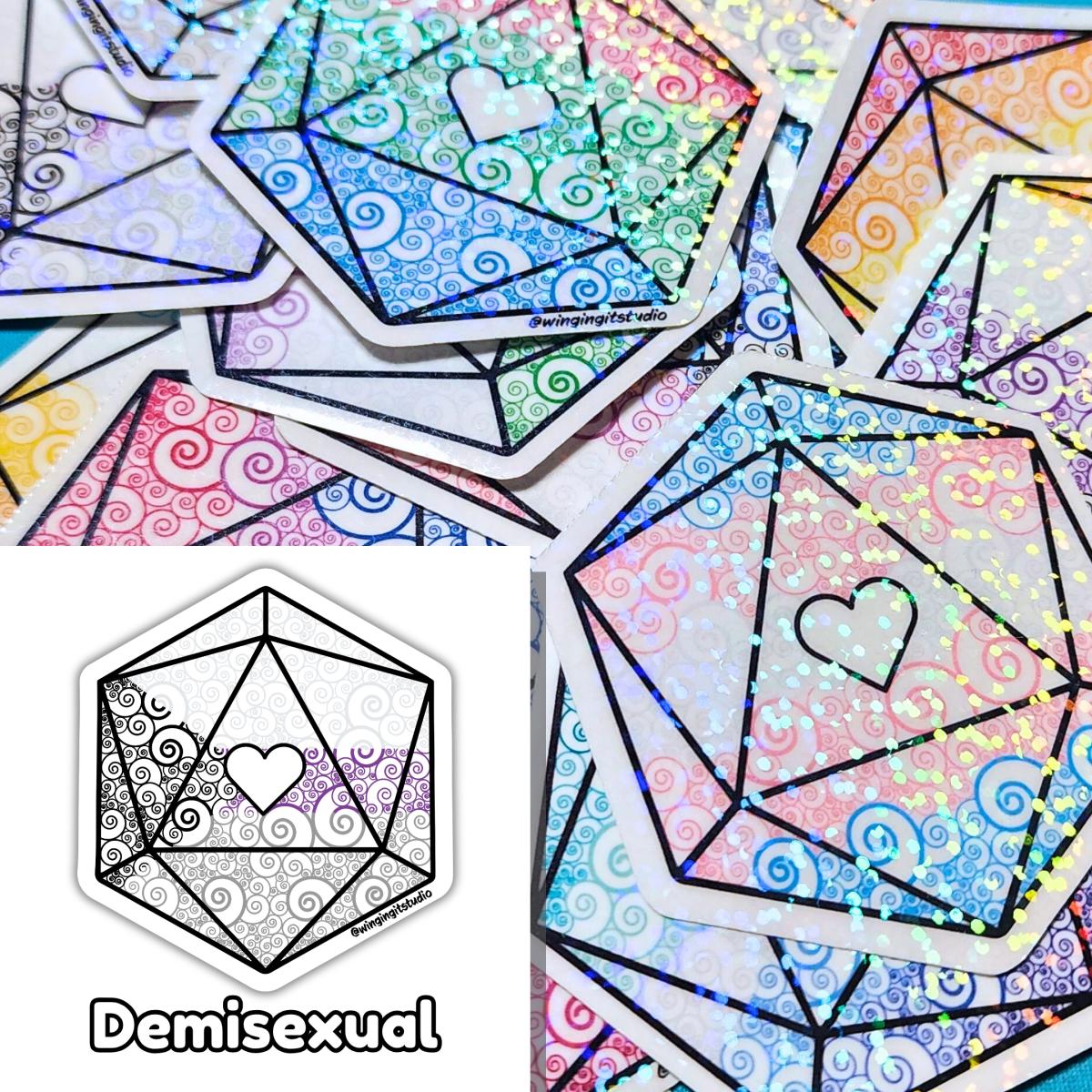 Demisexual Sticker, D20 Sticker, LGBTQIA+ Sticker, DND, Pride Sticker picture