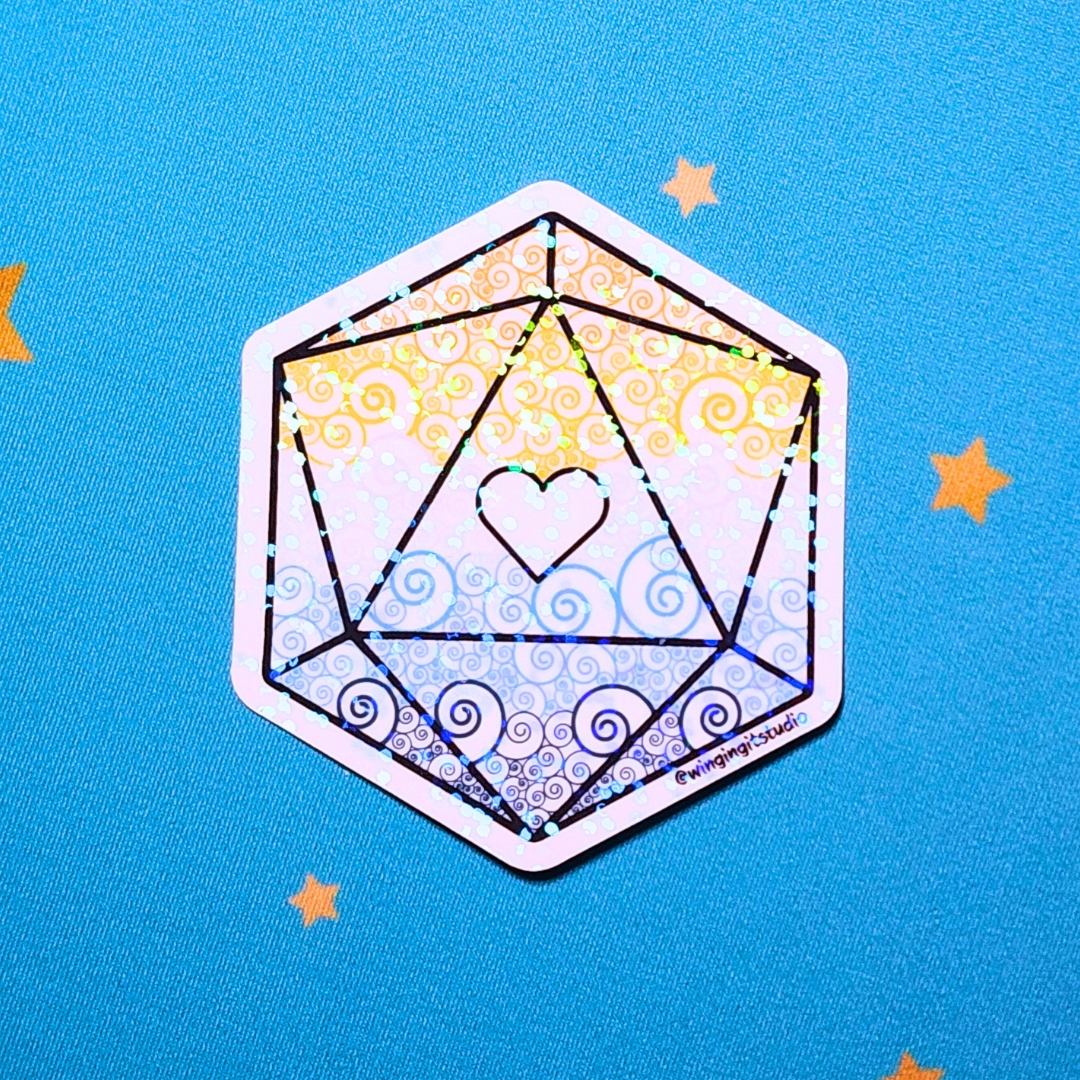 Aroace Sticker, D20 Sticker, LGBTQIA+ Sticker, DND, Pride Sticker picture