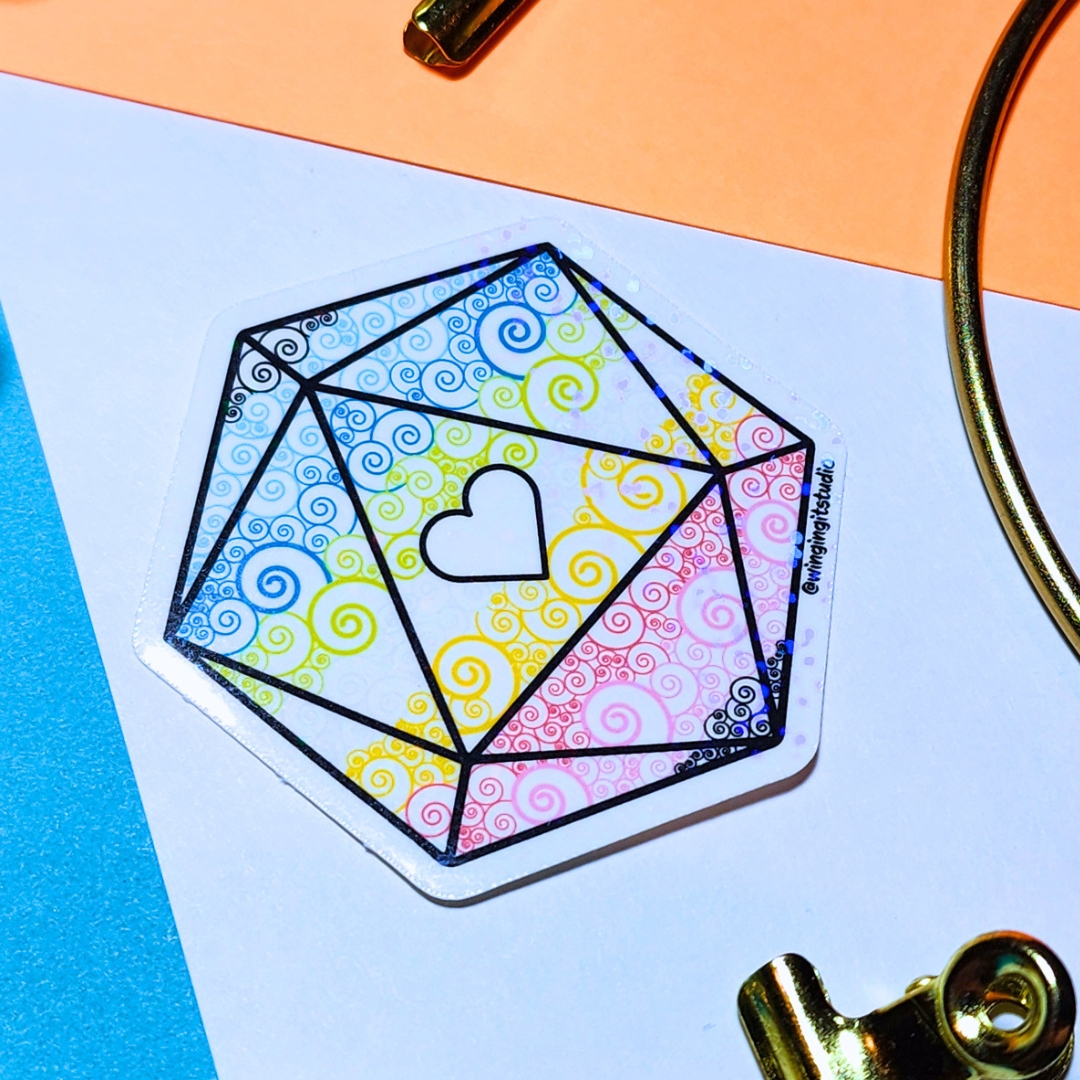 Queer Sticker, D20 Sticker, LGBTQIA+ Sticker, DND, Pride Sticker picture