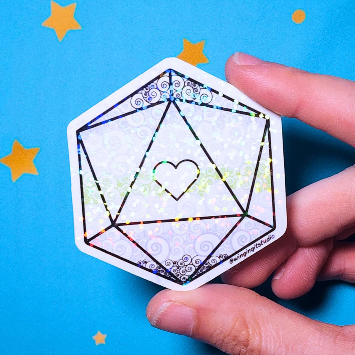 Agender Sticker, D20 Sticker, LGBTQIA+ Sticker, DND, Pride Sticker, Nerdy Sticker picture