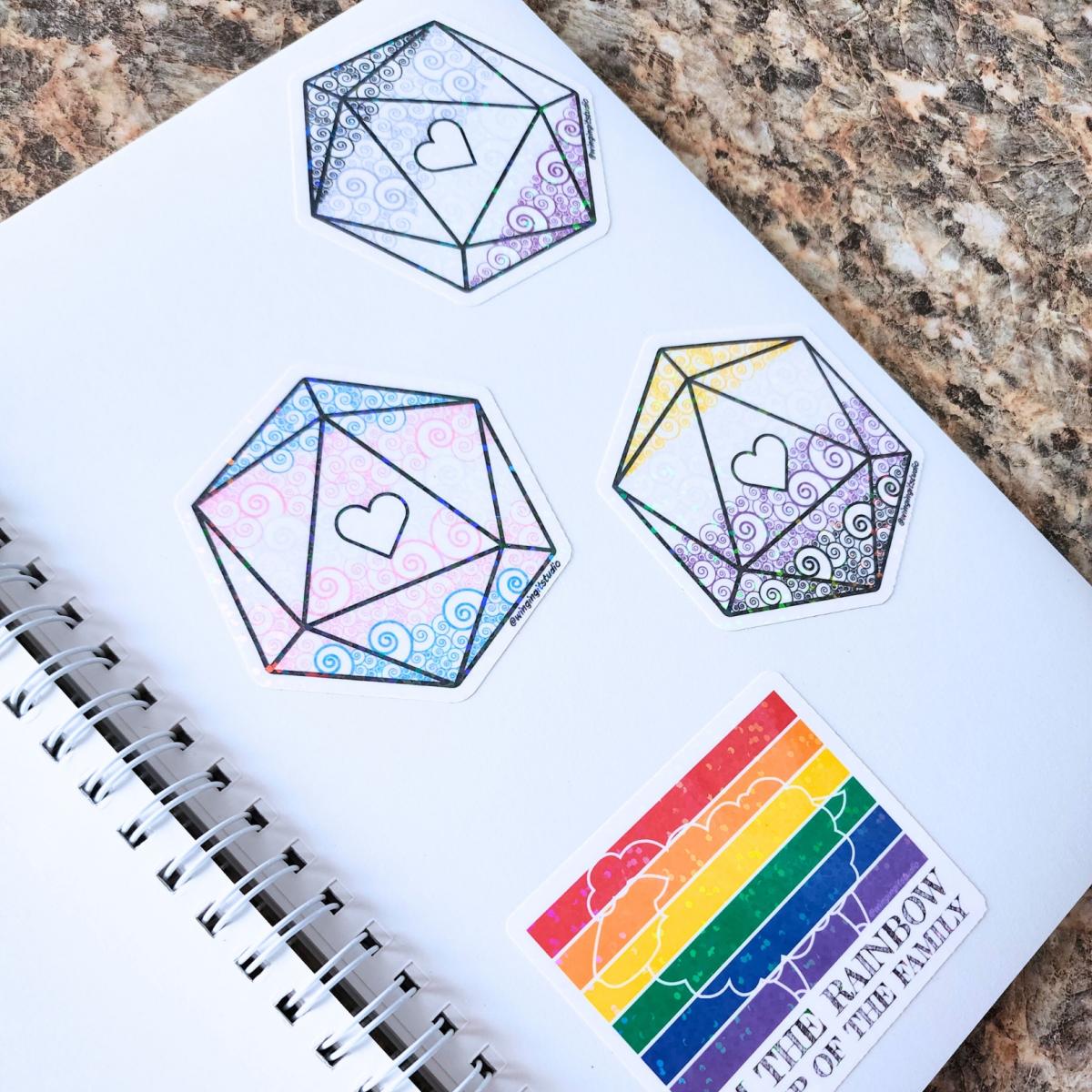 Asexual Sticker, Ace D20 Sticker, LGBTQIA+ Sticker, DND, Pride Sticker picture
