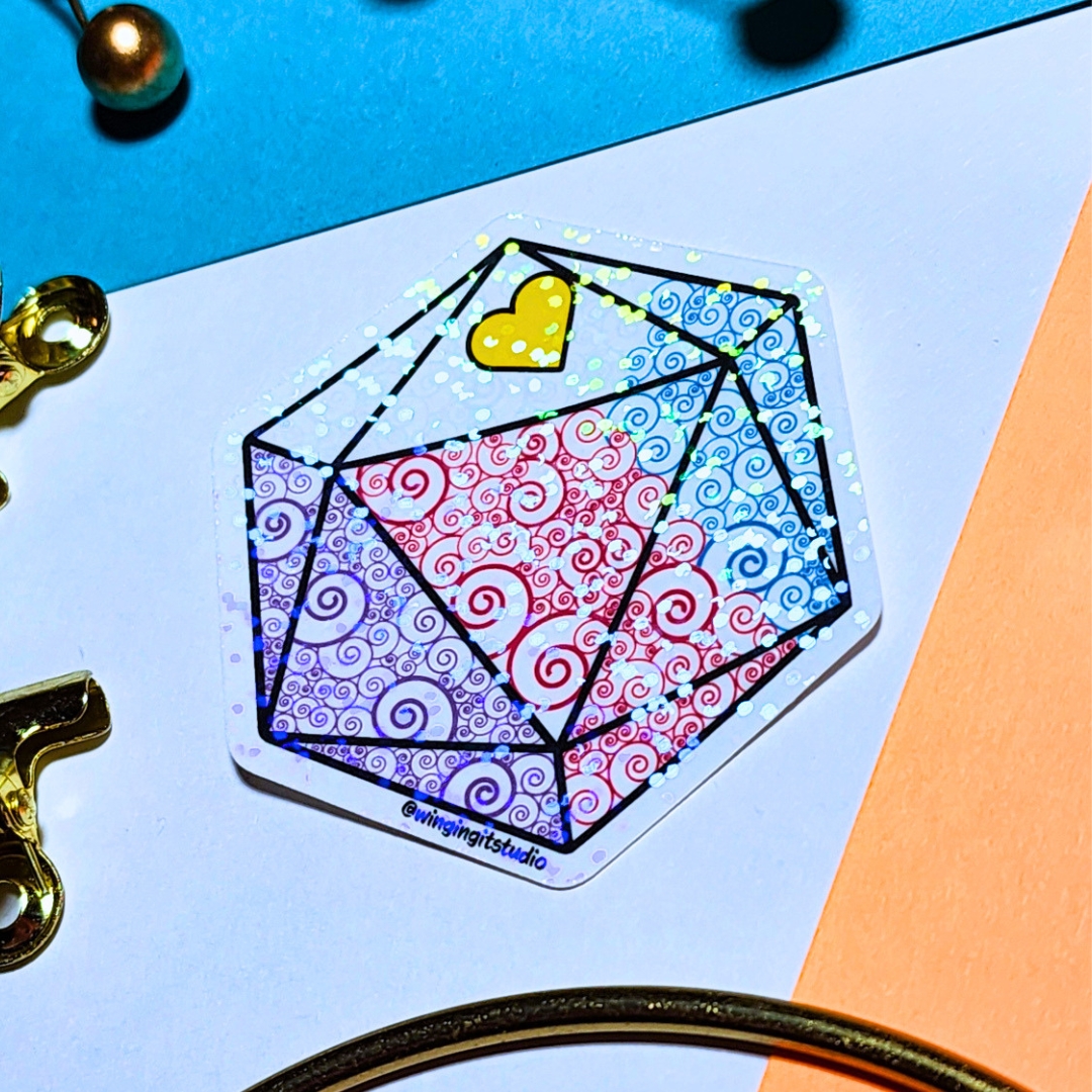 Polyamory Sticker, D20 Sticker, LGBTQIA+ Sticker, DND, Pride Sticker picture