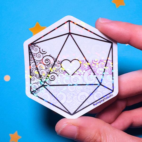 Demisexual Sticker, D20 Sticker, LGBTQIA+ Sticker, DND, Pride Sticker