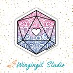 Bisexual Sticker, D20 Sticker, LGBTQIA+ Sticker, DND, Pride Sticker