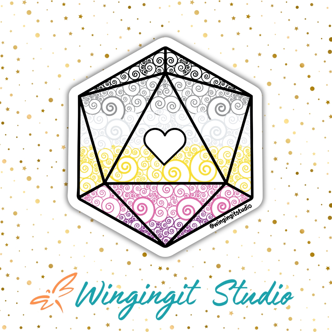 Asexual Sticker (2026), Designed by AceinGrace, D20 Sticker, LGBTQIA+ Sticker, DND, Pride Sticker picture
