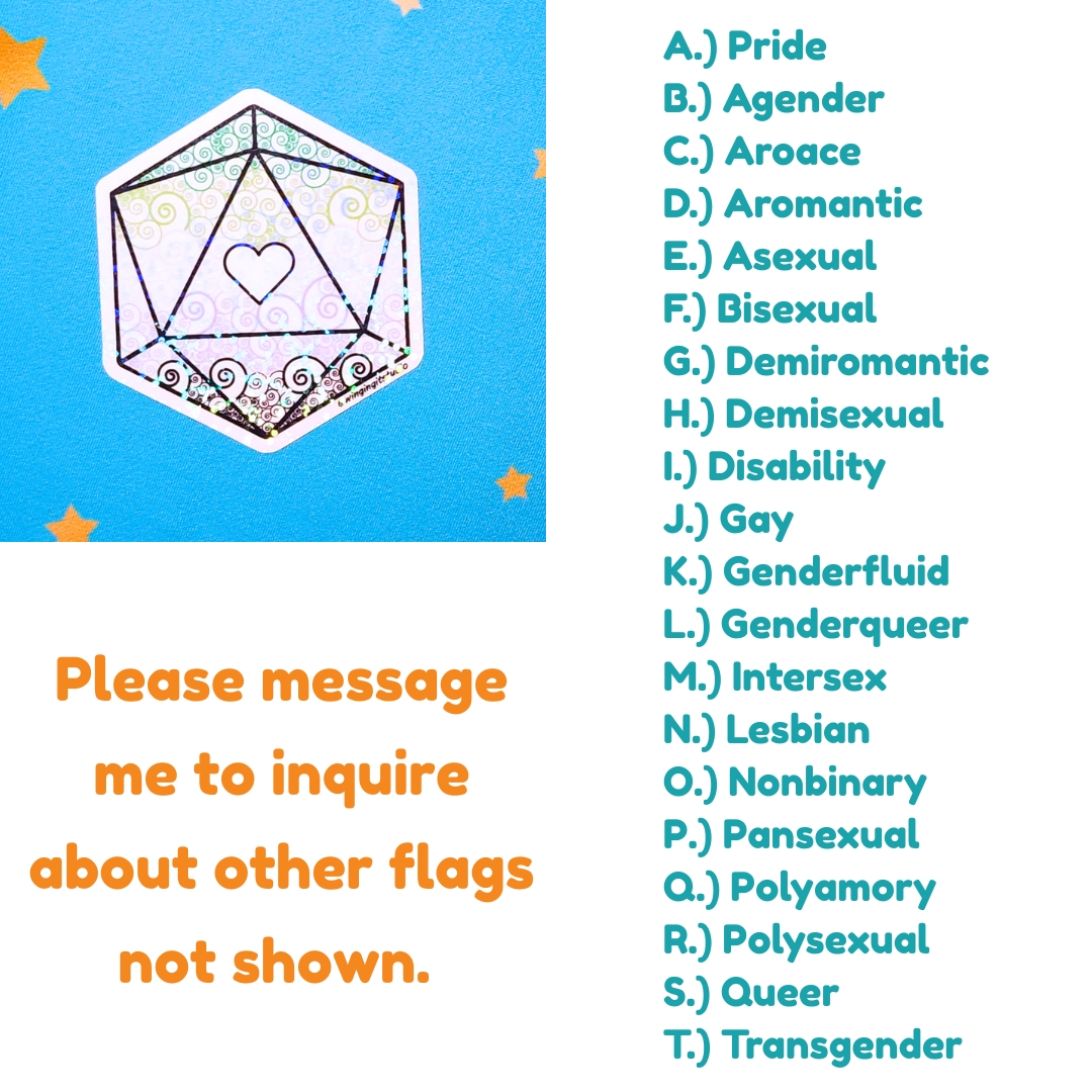 Aromantic Sticker, D20 Sticker, LGBTQIA+ Sticker, DND, Pride Sticker picture