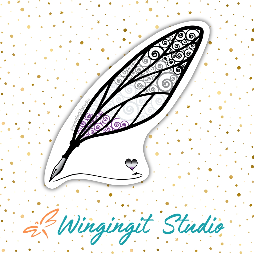 Asexual Sticker, LGBTQIA+ Sticker, Pride Sticker, Fantasy, Writing, Journaling & Book Lover picture