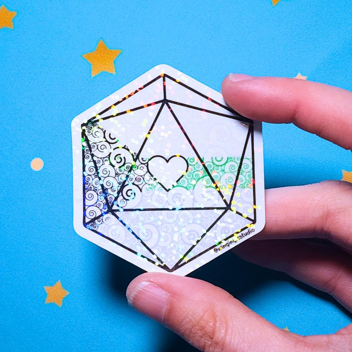 Demiromantic Sticker, D20 Sticker, LGBTQIA+ Sticker, DND, Pride Sticker picture