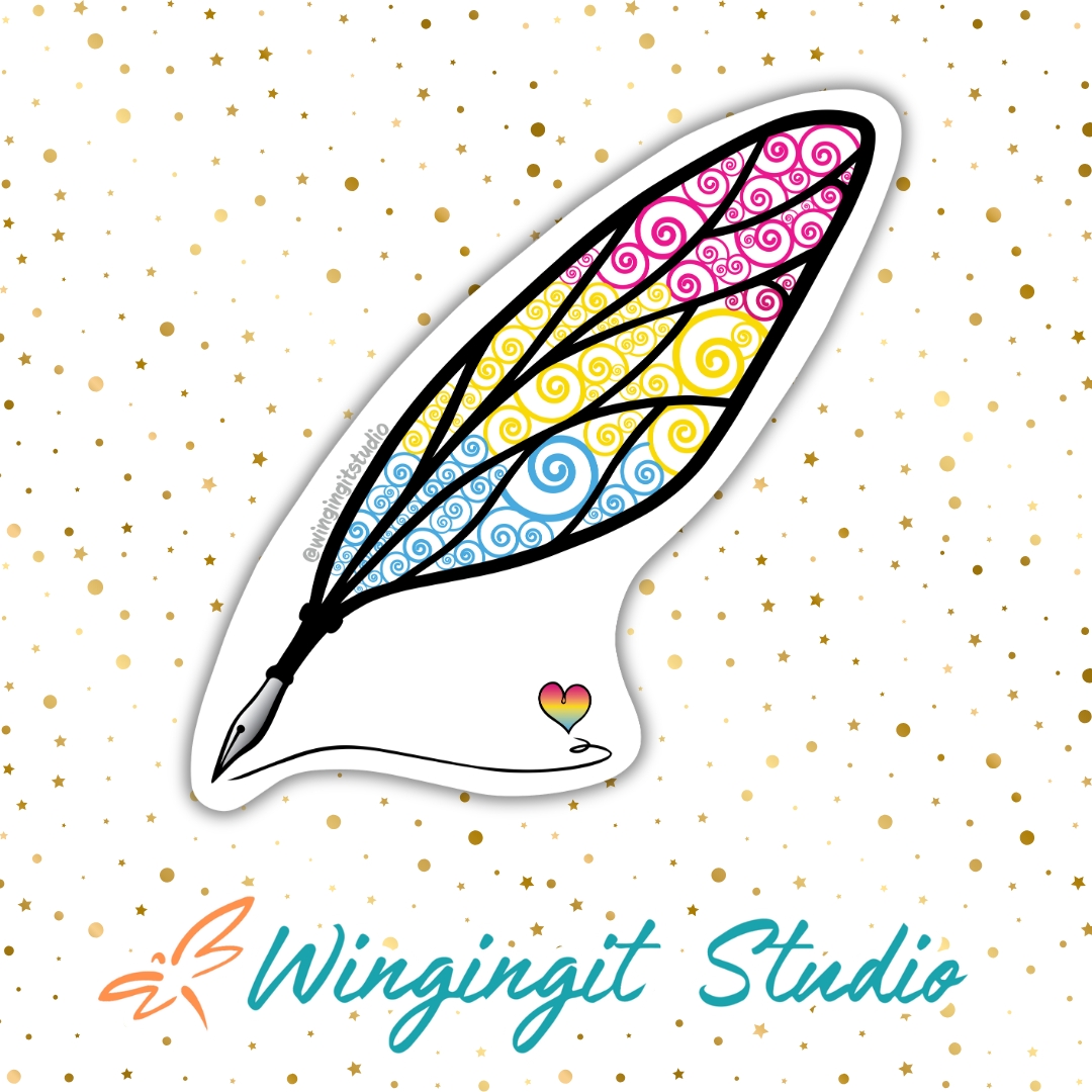Pansexual Sticker, LGBTQIA+ Sticker, Pride Sticker, Fantasy, Writing, Journaling & Book Lover picture