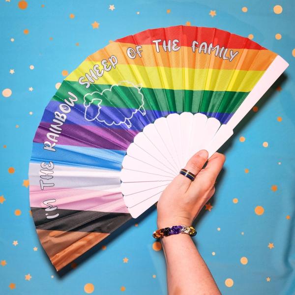 Rainbow Sheep - Foldable Hand Fan