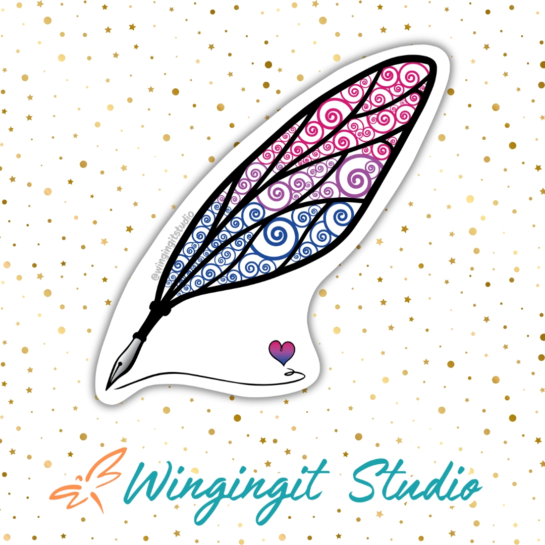 Bisexual Sticker, LGBTQIA+ Sticker, Pride Sticker, Fantasy, Writing, Journaling & Book Lover picture