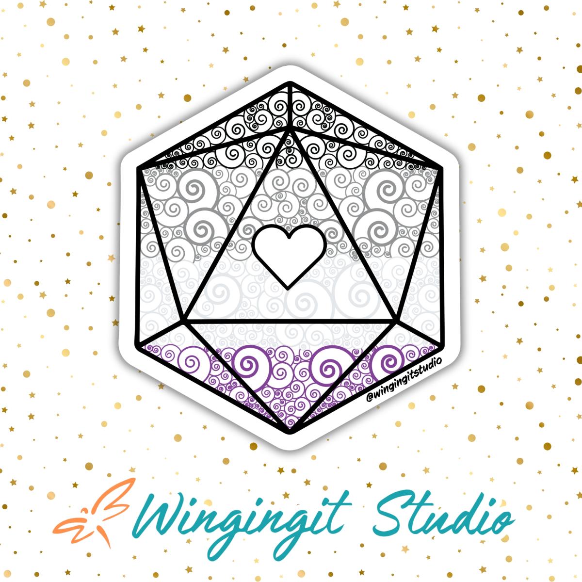 Asexual Sticker, Ace D20 Sticker, LGBTQIA+ Sticker, DND, Pride Sticker picture