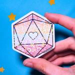 Lesbian Sticker, D20 Sticker, LGBTQIA+ Sticker, DND, Pride Sticker