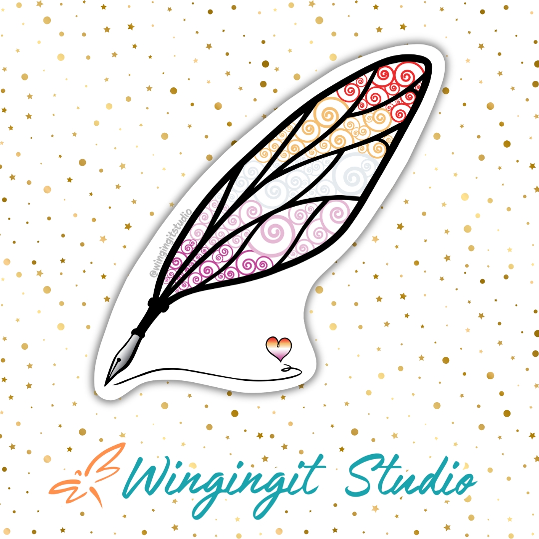 Lesbian Sticker, LGBTQIA+ Sticker, Pride Sticker, Fantasy, Writing, Journaling & Book Lover picture