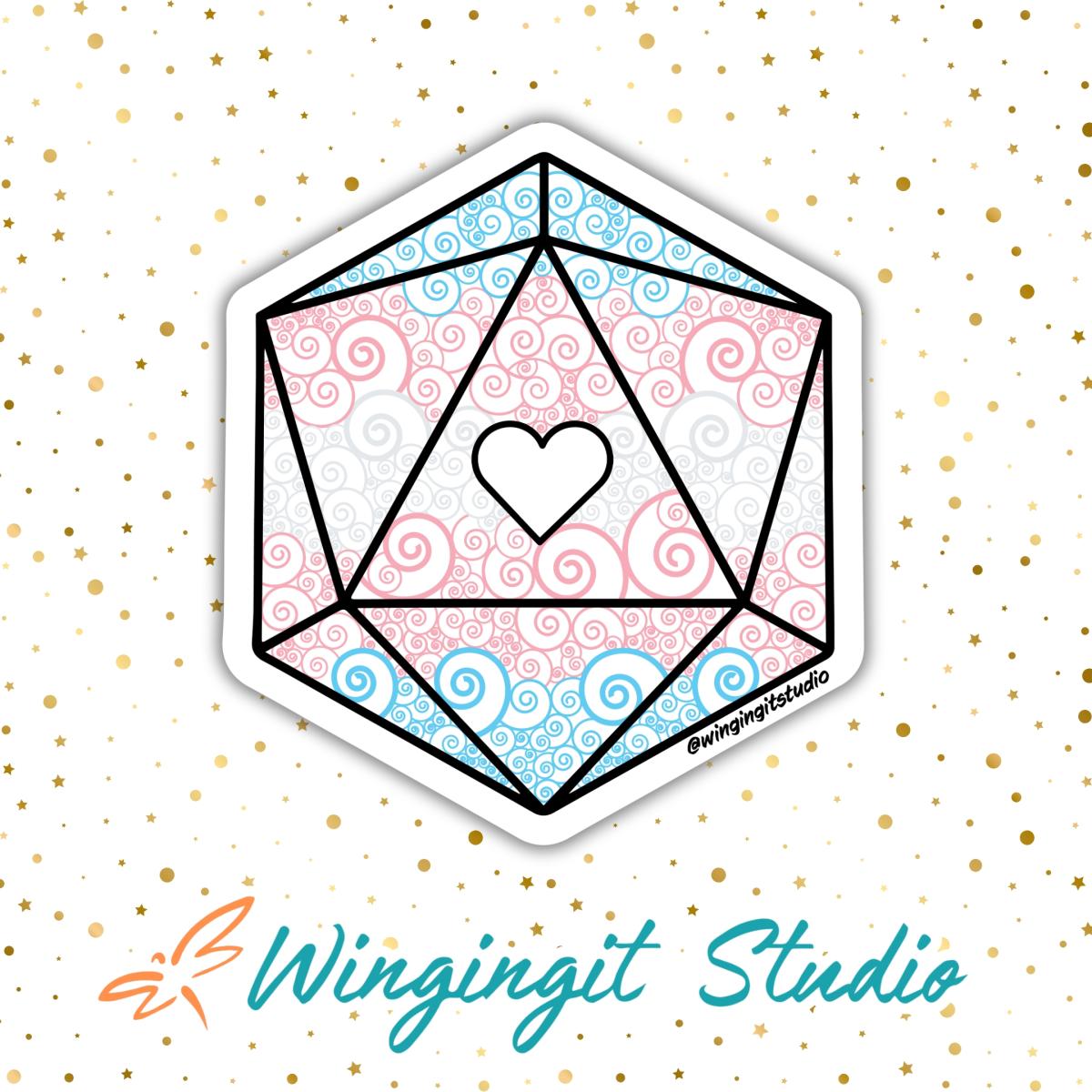 Trans Sticker, D20 Sticker, LGBTQIA+ Sticker, DND, Pride Sticker picture