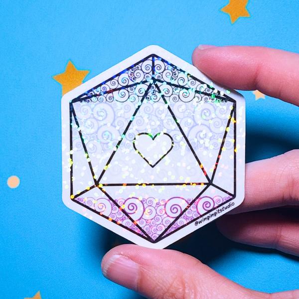 Asexual Sticker, Ace D20 Sticker, LGBTQIA+ Sticker, DND, Pride Sticker