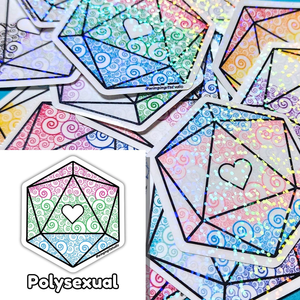 Polysexual Sticker, D20 Sticker, LGBTQIA+ Sticker, DND, Pride Sticker picture