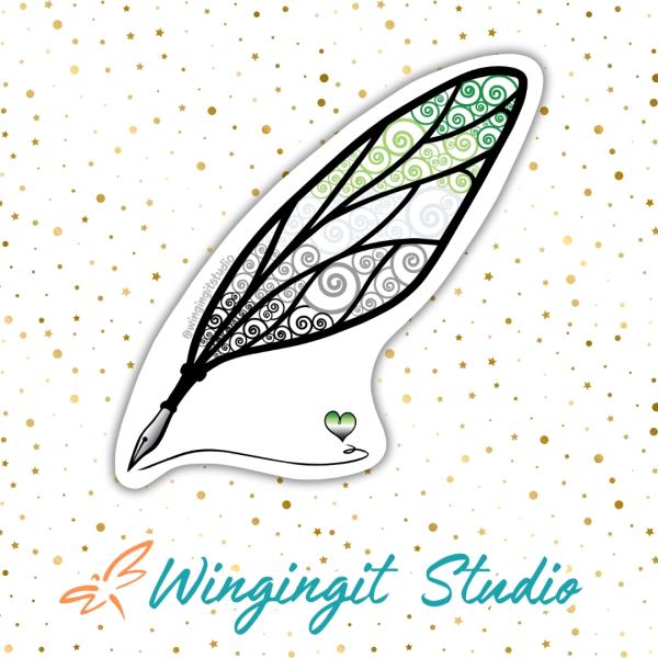 Aromantic Sticker, LGBTQIA+ Sticker, Pride Sticker, Fantasy, Writing, Journaling & Book Lover