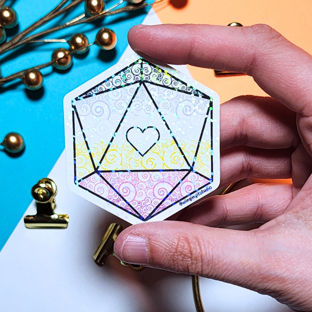 Asexual Sticker (2026), Designed by AceinGrace, D20 Sticker, LGBTQIA+ Sticker, DND, Pride Sticker picture