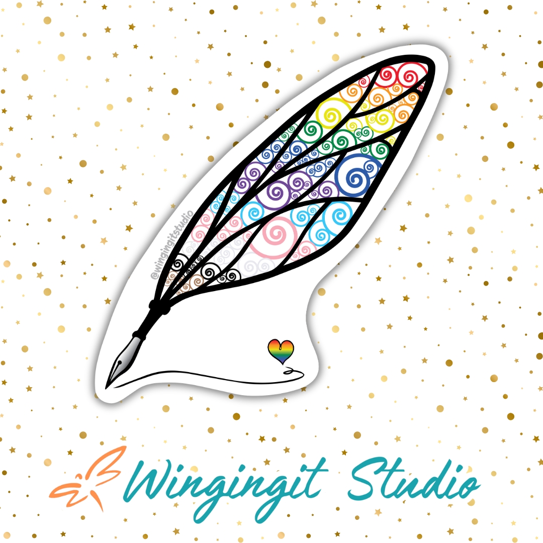 Pride Sticker, LGBTQIA+ Sticker, Pride Sticker, Fantasy, Writing, Journaling & Book Lover picture