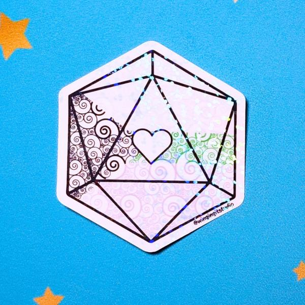 Demiromantic Sticker, D20 Sticker, LGBTQIA+ Sticker, DND, Pride Sticker