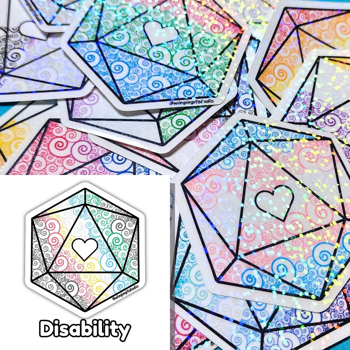 Disability Sticker, D20 Sticker, LGBTQIA+ Sticker, DND, Pride Sticker picture