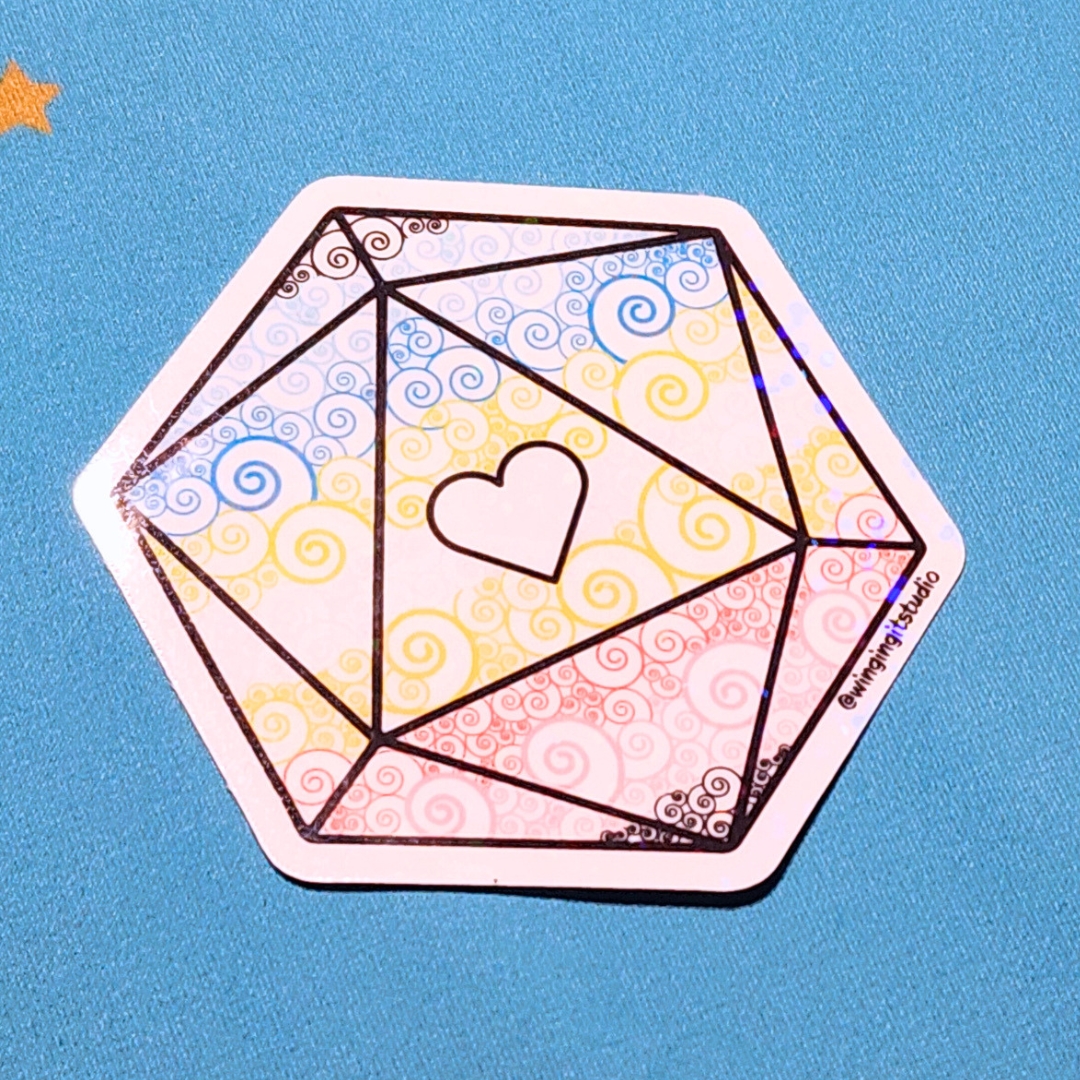 Queer Sticker, D20 Sticker, LGBTQIA+ Sticker, DND, Pride Sticker picture