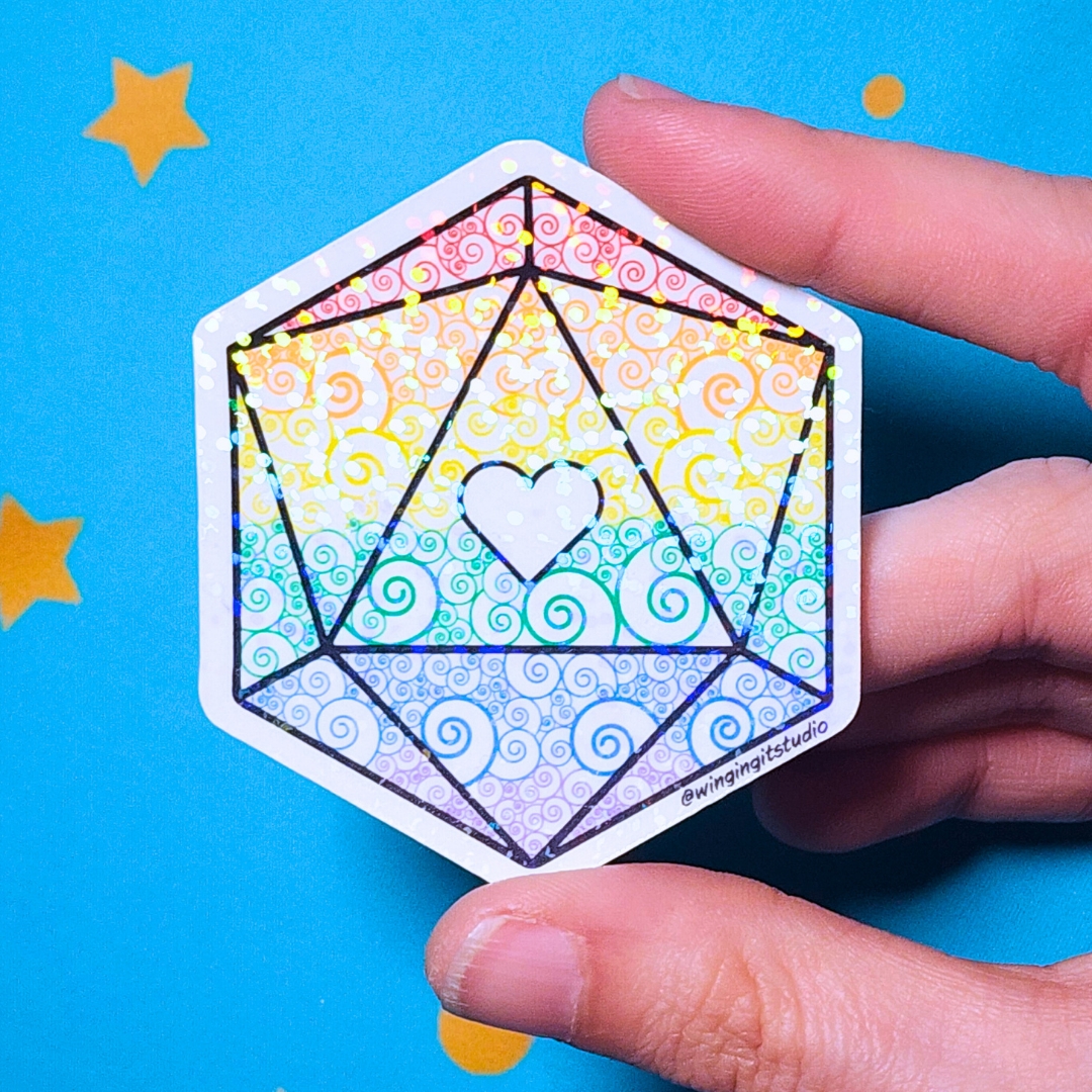 Pride Sticker, Rainbow Pride, D20 Sticker, LGBTQIA+ Sticker, DND, Pride Sticker picture