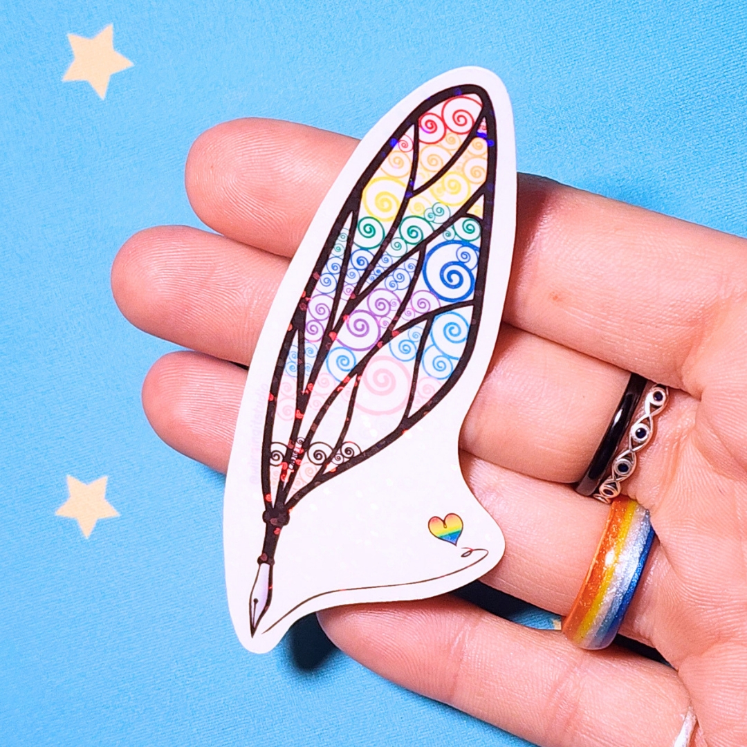 Pride Sticker, LGBTQIA+ Sticker, Pride Sticker, Fantasy, Writing, Journaling & Book Lover picture