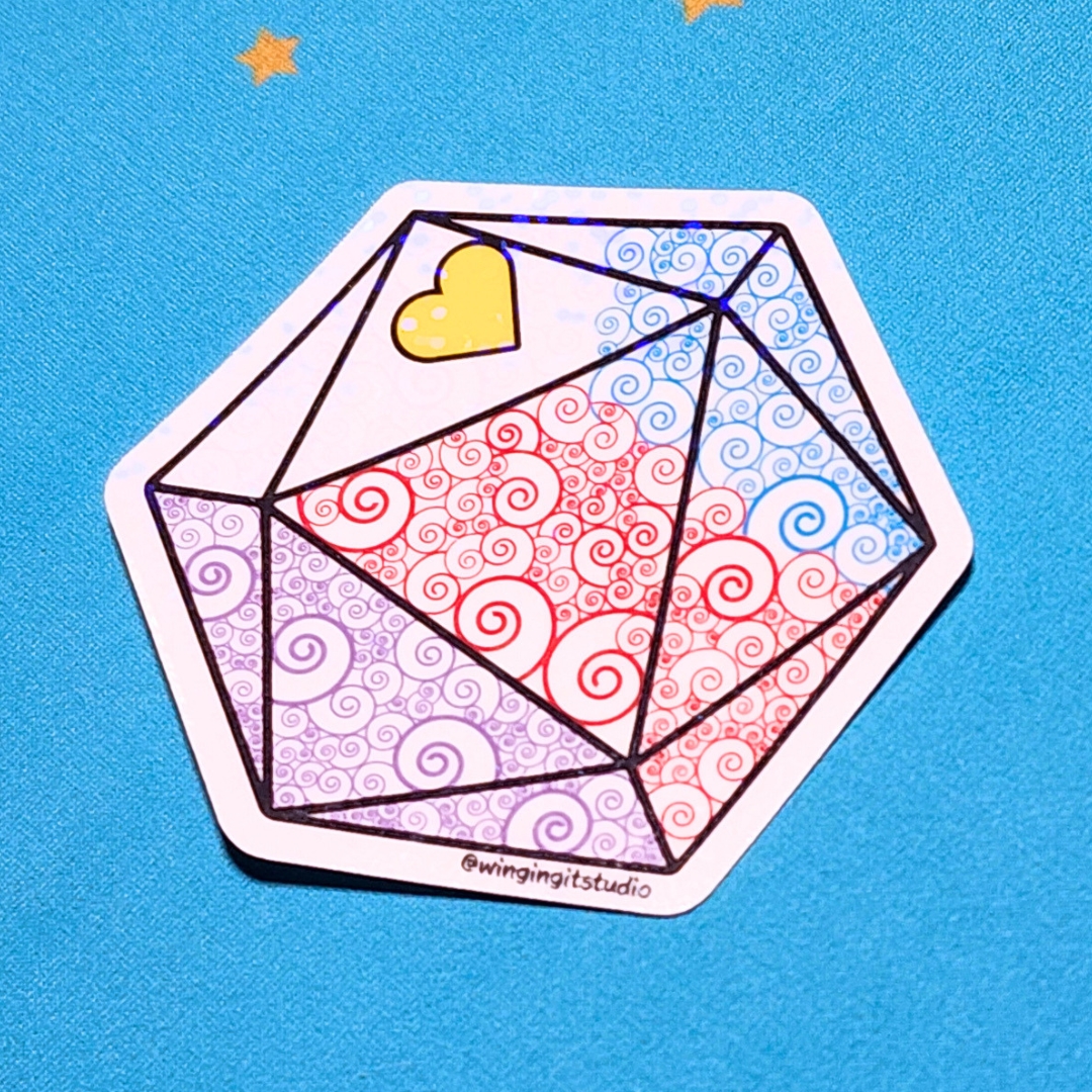 Polyamory Sticker, D20 Sticker, LGBTQIA+ Sticker, DND, Pride Sticker picture